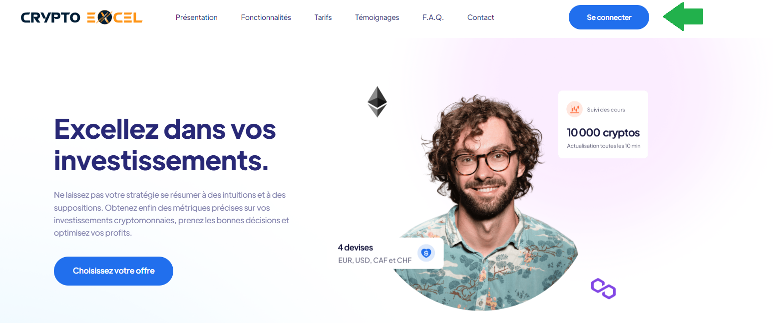 Cliquez sur le bouton "Se connecter" pour accéder à votre tableau de bord.