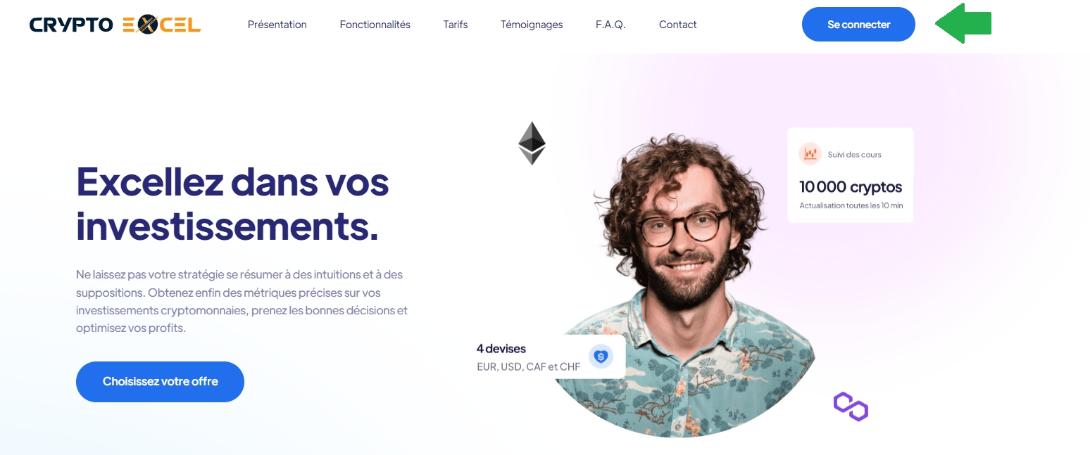 Cliquez sur le bouton "Se connecter" pour accéder à votre tableau de bord.
